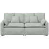 Modulinė sofa su pagalvėlėmis, šviesiai pilka