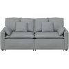 Modulinė sofa su pagalvėlėmis, šviesiai pilka