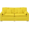 Modulinė sofa su pagalvėlėmis, šviesiai geltona