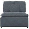 Modulinė sofa su pagalvėlėmis, tamsiai pilka, 100 cm