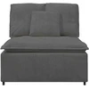 Modulinė sofa su pagalvėlėmis, tamsiai pilka, 100 cm