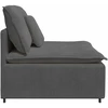 Modulinė sofa su pagalvėlėmis, tamsiai pilka, 100 cm