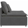 Modulinė sofa su pagalvėlėmis, tamsiai pilka, 100 cm