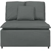 Modulinė sofa su pagalvėlėmis, tamsiai pilka, 100 cm