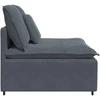Modulinė sofa su pagalvėlėmis, tamsiai pilka, 100 cm