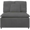 Modulinė sofa su pagalvėlėmis, tamsiai pilka, 100 cm