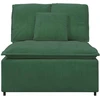 Modulinė sofa su pagalvėlėmis, tamsiai žalia, 100 cm