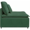 Modulinė sofa su pagalvėlėmis, tamsiai žalia, 100 cm