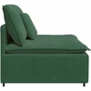 Modulinė sofa su pagalvėlėmis, tamsiai žalia, 100 cm