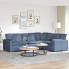 Modulinė sofa su pagalvėlėmis, velvetas, mėlyna