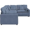 Modulinė sofa su pagalvėlėmis, velvetas, mėlyna