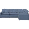 Modulinė sofa su pagalvėlėmis, velvetas, mėlyna