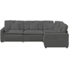 Modulinė sofa su pagalvėlėmis, velvetas, tamsiai pilka