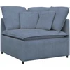 Modulinė sofa su pagalvėlėmis, velvetas, mėlyna
