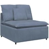 Modulinė sofa su pagalvėlėmis, velvetas, mėlyna