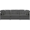 Modulinė sofa su pagalvėlėmis, velvetas, tamsiai pilka