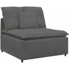 Modulinė sofa su pagalvėlėmis, velvetas, tamsiai pilka