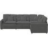 Modulinė sofa su pagalvėlėmis, velvetas, tamsiai pilka