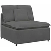 Modulinė sofa su pagalvėlėmis, velvetas, tamsiai pilka
