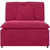 Modulinė sofa su pagalvėlėmis, vyno raudonumo, 100 cm