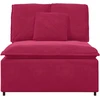 Modulinė sofa su pagalvėlėmis, vyno raudonumo, 100 cm