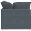 Modulinė sofa su pakoja ir pagalvėlėmis, aksominė, tamsiai pilka