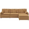 Modulinė sofa su pakoja ir pagalvėlėmis, smėlio spalvos