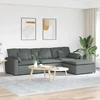 Modulinė sofa su pakoja ir pagalvėlėmis, tamsiai pilka