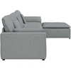 Modulinė sofa su pakoja ir pagalvėlėmis, šviesiai pilka
