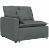 Modulinė sofa su pakoja ir pagalvėlėmis, audinys, tamsiai pilka