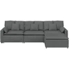 Modulinė sofa su pakoja ir pagalvėlėmis, tamsiai pilka