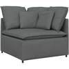 Modulinė sofa su pakoja ir pagalvėlėmis, audinys, tamsiai pilka