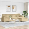 Modulinė sofa su pakoja ir pagalvėlėmis, pilkai žalia