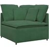 Modulinė sofa su pakoja ir pagalvėlėmis, velvetas, tamsiai žalia