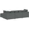 Modulinė sofa su pakoja ir pagalvėlėmis, audinys, tamsiai pilka