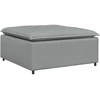 Modulinė sofa su pakoja ir pagalvėlėmis, audinys, šviesiai pilka