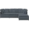 Modulinė sofa su pakoja ir pagalvėlėmis, aksominė, tamsiai pilka