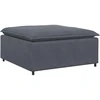 Modulinė sofa su pakoja ir pagalvėlėmis, aksominė, tamsiai pilka