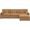 Modulinė sofa su pakoja ir pagalvėlėmis, smėlio spalvos