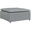 Modulinė sofa su pakoja ir pagalvėlėmis, audinys, šviesiai pilka