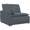 Modulinė sofa su pakoja ir pagalvėlėmis, tamsiai pilka