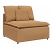 Modulinė sofa su pakoja ir pagalvėlėmis, smėlio spalvos