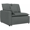 Modulinė sofa su pakoja ir pagalvėlėmis, audinys, tamsiai pilka