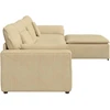 Modulinė sofa su pakoja ir pagalvėlėmis, pilkai žalia