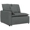 Modulinė sofa su pakoja ir pagalvėlėmis, tamsiai pilka