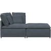 Modulinė sofa su pakoja ir pagalvėlėmis, aksominė, tamsiai pilka
