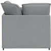 Modulinė sofa su pakoja ir pagalvėlėmis, audinys, šviesiai pilka