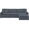 Modulinė sofa su pakoja ir pagalvėlėmis, tamsiai pilka