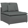 Modulinė sofa su pakoja ir pagalvėlėmis, tamsiai pilka