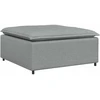 Modulinė sofa su pakoja ir pagalvėlėmis, audinys, šviesiai pilka